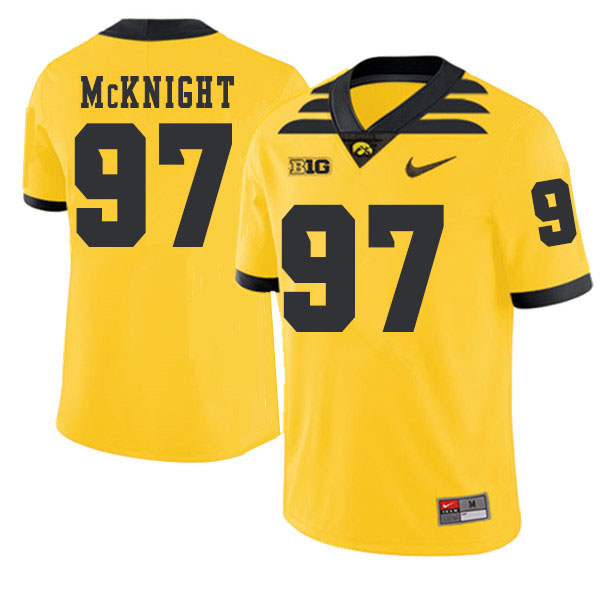 2019 Men #97 Romeo McKnight Iowa Hawkeyes College Football Alternate Jerseys Sale-Gold - Click Image to Close